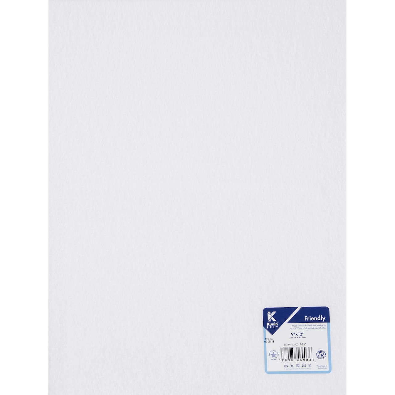 Kunin Friendly White Stiffened Felt, 12 Sheets